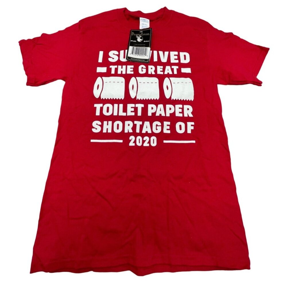 Branded Apparel T-shirt red I Survived Great Toilet Paper Shortage 2020 READ